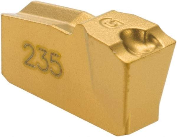 Sandvik Coromant - 40N151.2 5G Grade 235, 3/16" Cutting Width Carbide Grooving Insert - Neutral, 0.25mm Corner Radius, TiCN/TiN Finish - Exact Tool & Supply