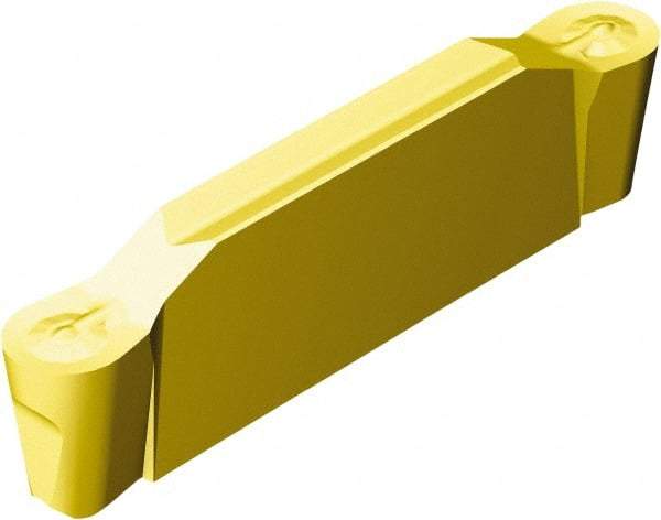 Sandvik Coromant - E2N123x2 RO 2.39mm Cutting Width Carbide Grooving Insert - 19mm Max Depth of Cut, Neutral, 1.2mm Corner Radius, TiCN/Al2O3/TiN Finish - Exact Tool & Supply