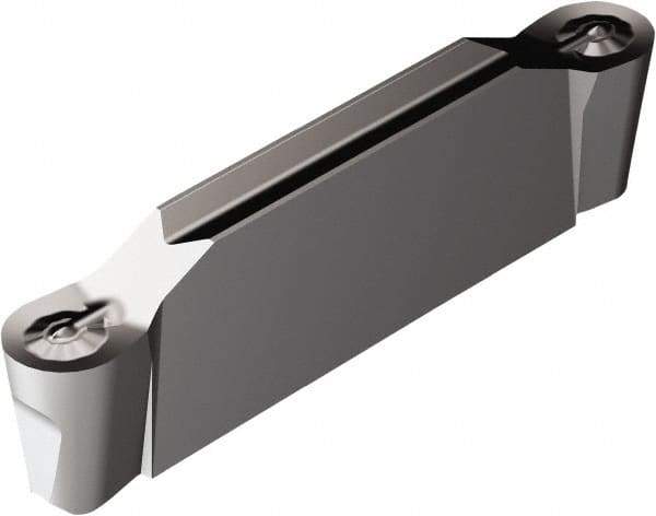 Sandvik Coromant - F2N123x2 RO 1/8" Cutting Width Carbide Grooving Insert - 18.6mm Max Depth of Cut, Neutral, 1/16" Corner Radius, TiAlN Finish - Exact Tool & Supply