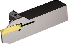 Sandvik Coromant - QS-R/LF123..B, Internal or External, Left Hand, 15mm Max Depth of Cut, Indexable Grooving Tool Holder - N123F2-0250-0002-CM Insert Compatibility, 12mm Shank Height, 12mm Shank Width, 70mm OAL - Exact Tool & Supply