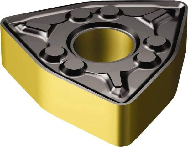 Sandvik Coromant - WNMG332 WMX Grade 4325 Carbide Turning Insert - TiCN/AI2O3/TiN Finish, 80° Trigon, 3/8" Inscr Circle, 3/16" Thick, 1/32" Corner Radius - Exact Tool & Supply