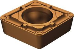 Sandvik Coromant - CCMT21.51 WF Grade 1125 Carbide Turning Insert - TiAlN/AlCr2O3 Finish, 80° Diamond, 1/4" Inscr Circle, 3/32" Thick, 1/64" Corner Radius - Exact Tool & Supply