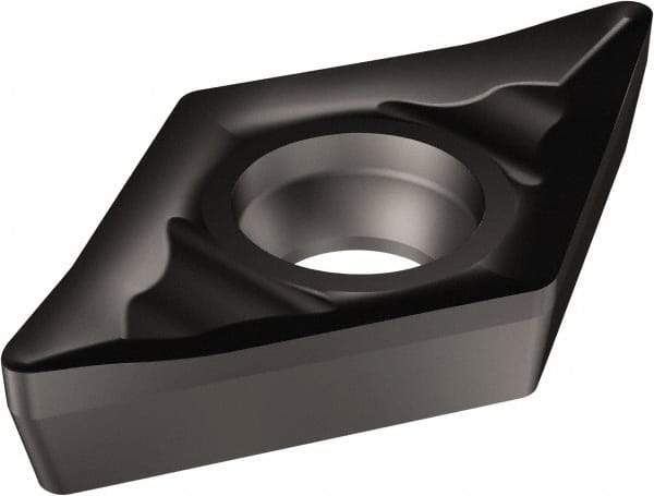 Sandvik Coromant - DCGX32.51 AL Grade 1105 Carbide Turning Insert - TiAlN Finish, 55° Diamond, 3/8" Inscr Circle, 5/32" Thick, 1/64" Corner Radius - Exact Tool & Supply