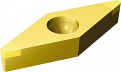 Sandvik Coromant - VBGW332 Grade 7015 CBN Turning Insert - TiN Finish, 35° Diamond, 3/8" Inscr Circle, 3/16" Thick, 1/32" Corner Radius - Exact Tool & Supply