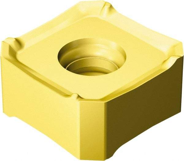 Sandvik Coromant - 345R13T5 MM Grade S40T Carbide Milling Insert - TiCN/Al2O3/TiN Finish, 5.95mm Thick, 13mm Inscribed Circle, 0.8mm Corner Radius - Exact Tool & Supply