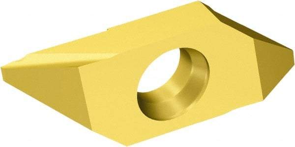 Sandvik Coromant - MAB3R Grade 1025 Carbide Turning Insert - TiAlN/TiN Finish, 0mm Inscr Circle, 1/8" Thick, 0.03mm Corner Radius - Exact Tool & Supply