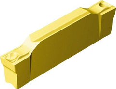 Sandvik Coromant - H2N123 GF Grade 1005, 5mm Cutting Width Carbide Grooving Insert - 24.4mm Max Depth of Cut, Neutral, 0.2mm Corner Radius, TiAlN/TiN Finish - Exact Tool & Supply