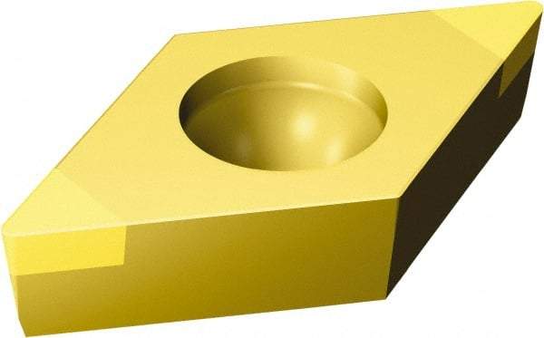 Sandvik Coromant - DCGW32.52 Grade 7015 CBN Turning Insert - TiN Finish, 55° Diamond, 3/8" Inscr Circle, 5/32" Thick, 1/32" Corner Radius - Exact Tool & Supply
