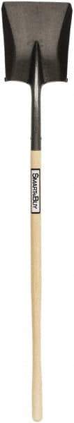 SEYMOUR-MIDWEST - 11-1/2" High x 8-3/4" Wide Square Steel Shovel - 42" Long Wood Straight Handle, Rolled - Exact Tool & Supply