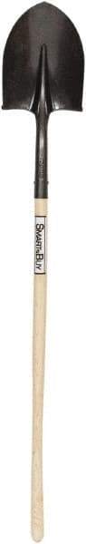SEYMOUR-MIDWEST - 12" High x 8-3/4" Wide Round Steel Shovel - 42" Long Wood Straight Handle, Rolled - Exact Tool & Supply