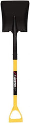 SEYMOUR-MIDWEST - 11-1/2" High x 9" Wide Square Steel Shovel - 28" Long Polymer D-Grip Handle, Front Turned - Exact Tool & Supply