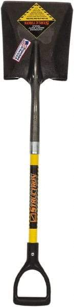 SEYMOUR-MIDWEST - 11-1/2" High x 9" Wide Square Steel Shovel - 29" Long Fiberglass D-Grip Handle, Front Turned - Exact Tool & Supply