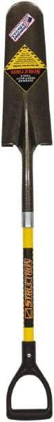 SEYMOUR-MIDWEST - 16" High x 5-1/2" Wide Round Steel Spade - 29" Long Fiberglass D-Grip Handle, Front Turned - Exact Tool & Supply