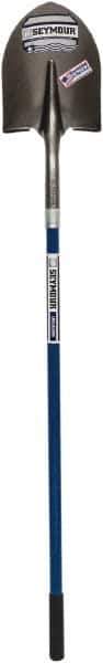 SEYMOUR-MIDWEST - 12" High x 8-3/4" Wide Round Steel Shovel - 46" Long Fiberglass Straight Handle, Front Turned - Exact Tool & Supply