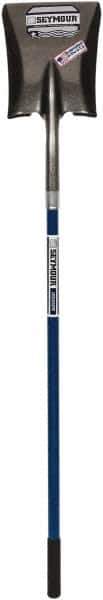 SEYMOUR-MIDWEST - 11-1/2" High x 9" Wide Square Steel Shovel - 46" Long Fiberglass Straight Handle, Front Turned - Exact Tool & Supply