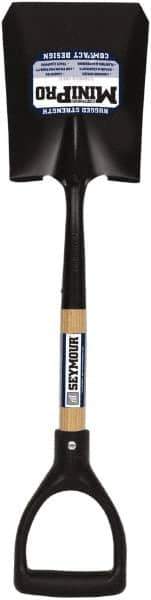 SEYMOUR-MIDWEST - 8" High x 6" Wide Square Steel Shovel - 27" Long Wood D-Grip Handle, Front Turned - Exact Tool & Supply