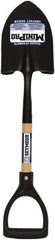SEYMOUR-MIDWEST - 8" High x 6" Wide Round Steel Shovel - 27" Long Wood D-Grip Handle, Front Turned - Exact Tool & Supply
