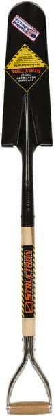 SEYMOUR-MIDWEST - 16" High x 5-3/4" Wide Round Steel Spade - 30" Long Wood D-Grip Handle, Front Turned - Exact Tool & Supply