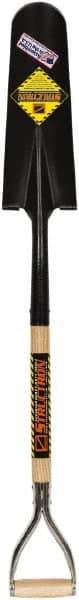 SEYMOUR-MIDWEST - 16" High x 8-7/8" Wide Round Steel Spade - 30" Long Wood D-Grip Handle, Front Turned - Exact Tool & Supply