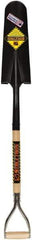 SEYMOUR-MIDWEST - 16" High x 8-7/8" Wide Round Steel Spade - 30" Long Wood D-Grip Handle, Front Turned - Exact Tool & Supply