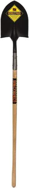 SEYMOUR-MIDWEST - 12" High x 8-3/4" Wide Round Steel Shovel - 48" Long Wood Straight Handle, Rolled - Exact Tool & Supply