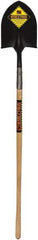 SEYMOUR-MIDWEST - 12" High x 8-3/4" Wide Round Steel Shovel - 48" Long Wood Straight Handle, Rolled - Exact Tool & Supply