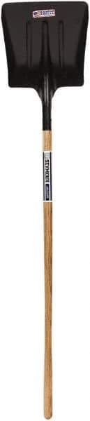 SEYMOUR-MIDWEST - 14-1/2" High x 13-1/2" Wide Square Steel Scoop - 54" Long Wood Straight Handle, No Step - Exact Tool & Supply