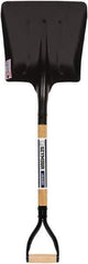 SEYMOUR-MIDWEST - 14-1/2" High x 13-1/2" Wide Square Steel Scoop - 29" Long Wood D-Grip Handle, No Step - Exact Tool & Supply