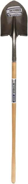 SEYMOUR-MIDWEST - 12" High x 8-3/4" Wide Round Steel Shovel - 48" Long Wood Straight Handle, Front Turned - Exact Tool & Supply