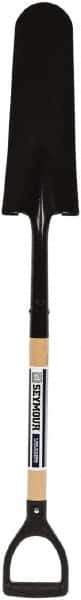 SEYMOUR-MIDWEST - 16" High x 6" Wide Round Steel Spade - 30" Long Wood D-Grip Handle, Front Turned - Exact Tool & Supply