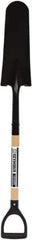 SEYMOUR-MIDWEST - 16" High x 6" Wide Round Steel Spade - 30" Long Wood D-Grip Handle, Front Turned - Exact Tool & Supply