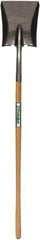 SEYMOUR-MIDWEST - 11-1/2" High x 9-1/4" Wide Square Steel Shovel - 44" Long Wood Straight Handle, Front Turned - Exact Tool & Supply