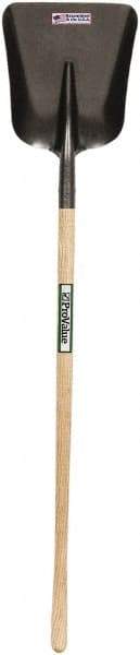 SEYMOUR-MIDWEST - 14" High x 11" Wide Square Steel Scoop - 44" Long Wood Straight Handle, No Step - Exact Tool & Supply