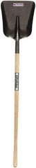 SEYMOUR-MIDWEST - 14" High x 11" Wide Square Steel Scoop - 44" Long Wood Straight Handle, No Step - Exact Tool & Supply