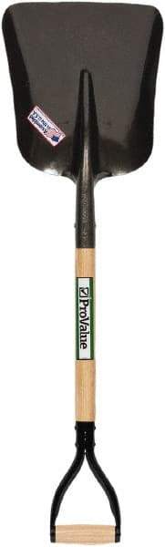 SEYMOUR-MIDWEST - 14" High x 11-1/4" Wide Square Steel Scoop - 26" Long Wood D-Grip Handle, No Step - Exact Tool & Supply