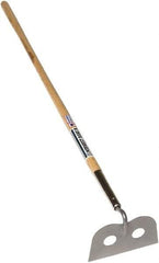 SEYMOUR-MIDWEST - 7" High x 10" Wide Square Steel Hoe - 66" Long Wood Straight Handle, No Step - Exact Tool & Supply