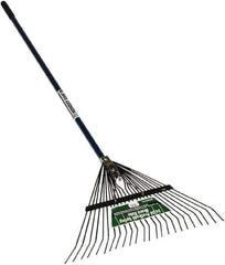 SEYMOUR-MIDWEST - Spring Brace Rake with 54" Straight Aluminum Handle - 1/2" Blade Width, 24 Tines, 13" Tine Length - Exact Tool & Supply
