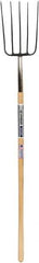 SEYMOUR-MIDWEST - Manure Fork with 54" Straight Wood Handle - 1/2" Blade Width, 5 Tines, 14" Tine Length - Exact Tool & Supply