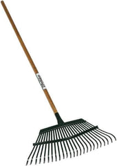 SEYMOUR-MIDWEST - Shrub Rake with 48" Straight Vinyl Coated Steel Handle - 1/2" Blade Width, 31 Tines, 7" Tine Length - Exact Tool & Supply