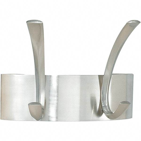 Safco - 2 Hooks, 7" Long x 4-1/2" Deep, Steel Wall/Door Hat/Coat Hook - 5-1/4" High - Exact Tool & Supply