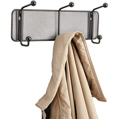 Safco - 3 Hooks, 14-3/4" Long x 3" Deep, Steel Wall/Door Hat/Coat Hook - 5-1/2" High - Exact Tool & Supply