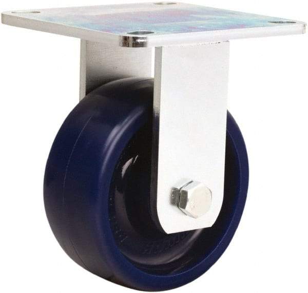 Hamilton - 5" Diam x 2" Wide x 6-1/2" OAH Top Plate Mount Rigid Caster - Polyurethane, 900 Lb Capacity, Sealed Precision Ball Bearing, 5 x 5-1/2" Plate - Exact Tool & Supply