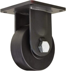 Hamilton - 8" Diam x 3" Wide x 11" OAH Top Plate Mount Rigid Caster - Nylon, 7,200 Lb Capacity, Precision Ball Bearing, 8-1/2 x 8-1/2" Plate - Exact Tool & Supply