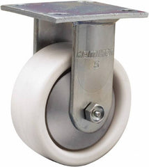 Hamilton - 5" Diam x 2" Wide x 6-1/2" OAH Top Plate Mount Rigid Caster - Polyolefin, 650 Lb Capacity, Delrin Bearing, 4 x 4-1/2" Plate - Exact Tool & Supply