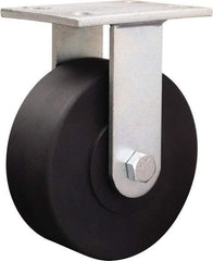 Hamilton - 8-7/8" Diam x 2-1/4" Wide x 10-15/16" OAH Top Plate Mount Rigid Caster - Iron, 2,000 Lb Capacity, Tapered Roller Bearing, 5-1/4 x 7-1/4" Plate - Exact Tool & Supply