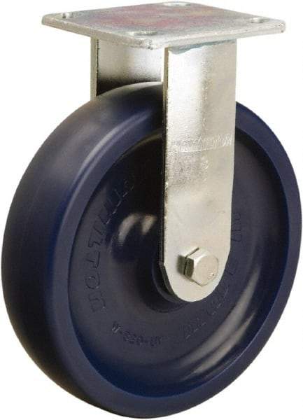 Hamilton - 8" Diam x 2" Wide x 9-1/2" OAH Top Plate Mount Rigid Caster - Polyurethane, 900 Lb Capacity, Sealed Precision Ball Bearing, 4 x 4-1/2" Plate - Exact Tool & Supply