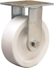 Hamilton - 6" Diam x 2" Wide x 7-1/2" OAH Top Plate Mount Rigid Caster - Polyolefin, Delrin Bearing, 4 x 4-1/2" Plate - Exact Tool & Supply