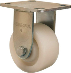 Hamilton - 4" Diam x 2" Wide x 5-5/8" OAH Top Plate Mount Rigid Caster - Nylon, 800 Lb Capacity, Sealed Precision Ball Bearing, 4 x 4-1/2" Plate - Exact Tool & Supply