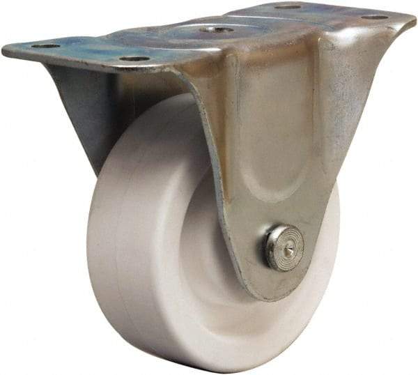Hamilton - 4" Diam x 1-1/2" Wide x 5" OAH Top Plate Mount Rigid Caster - Polyolefin, 300 Lb Capacity, Plain Bore Bearing, 3 x 6-3/16" Plate - Exact Tool & Supply