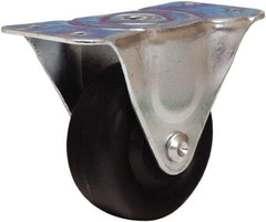 Hamilton - 3" Diam x 1-3/8" Wide x 3-3/4" OAH Top Plate Mount Rigid Caster - Polyolefin, 230 Lb Capacity, Plain Bore Bearing, 2-1/2 x 5" Plate - Exact Tool & Supply